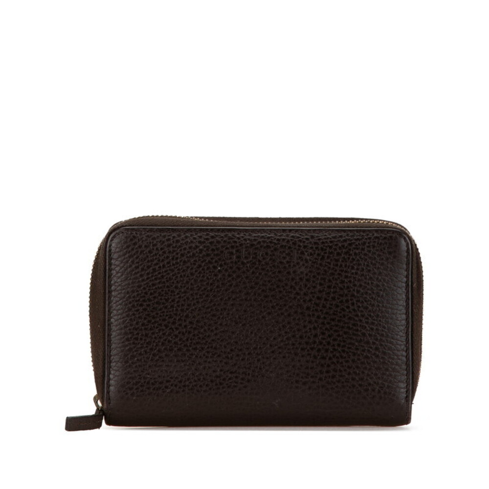Gucci Zip Around Bifold Wallet Brown Leather